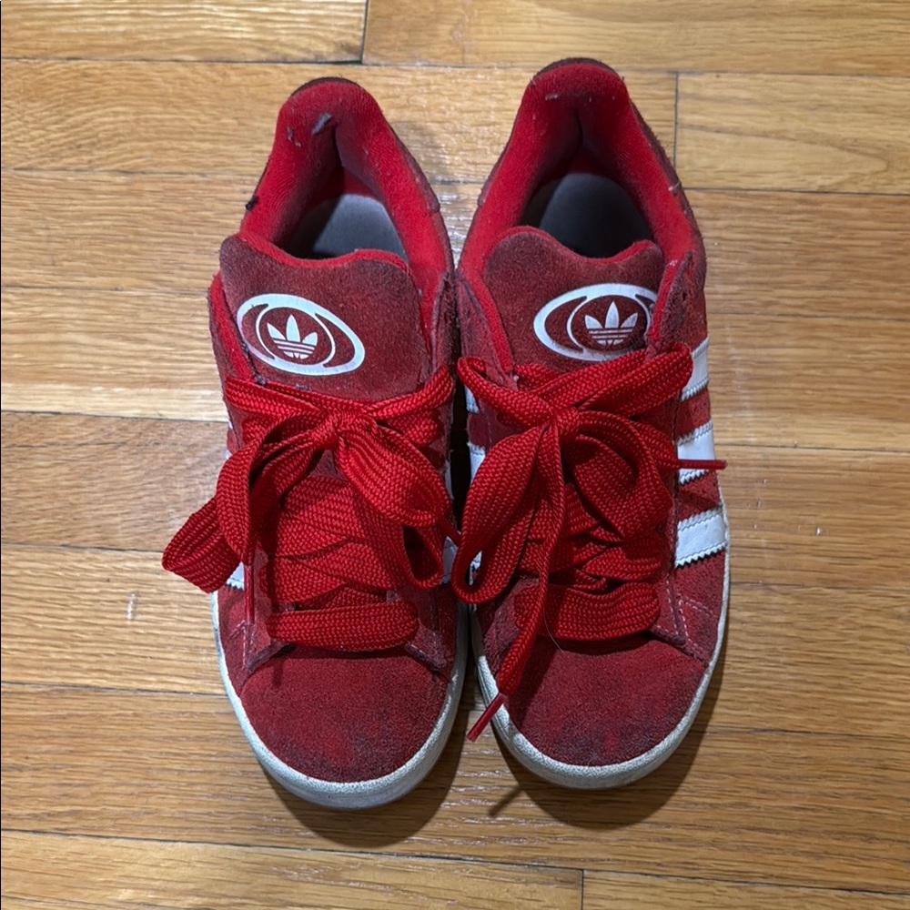 Adidas Red and White Campus sneakers. Men’s size 5 (women’s 6.5)